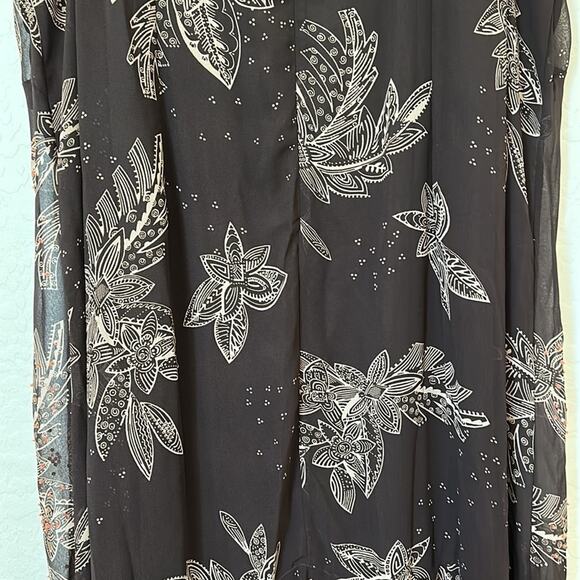 Eva Blue Plus Long Maxi Brown Fairy Dress Beaded Embellished Sleeveless 32W - Picture 8 of 12